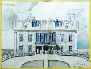 3. Το αρχιτεκτονικό σχέδιο της πρόσοψης από τον αρχιτέκτονα Ιωάννη Σταυρίδη. / The architectural design of the house’s façade by the architect Ioannis Stavridis.